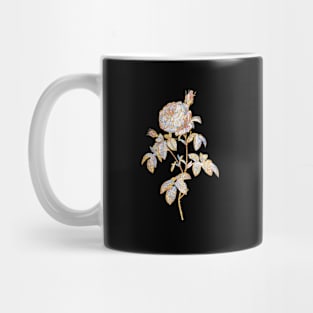 Gold Prism Mosaic Provence Rose Bloom Botanical Illustration Mug